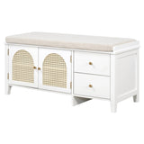TREXM Shoe Storage Bench, Vintage Shoe Bench with Storage and Cushion, Shoe Bench with Drawers and N715P245263K