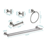 5 Piece Bathroom Towel Rack Set Wall Mount W2287P174684