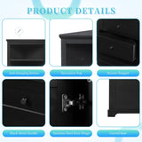 Black Triangle Tall Cabinet with 3 Drawers and Adjustable Shelves for Bathroom, Kitchen or Living N725P247409B