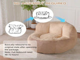 Oversized Bean Bag Chairs,Multicolor Faux Fur Couch Filled with Shredded Sponge,Large Lounger Sofa 03068606
