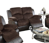 Motion Loveseat 1pc Living Room Furniture Chocolate Padded Suede w. Faux Leather Plush Cushion Couch B011P205233