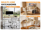 31.5" Computer Desk with Desktop Shelf and Lighting Foldable P2 Particleboard Iron Pipe with 78151630