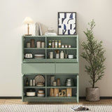 ZNTS Green wooden storage cabinet with 4 doors and 2 drawers W1320P191445