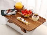 Couch Armrest Tray 3 in 1 Sofa Arm Tray Table with Swivel Cup Holder Phone Stand, Acacia 66183504