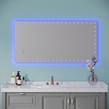 ZNTS 48X24 inch LED Bathroom Mirror with Lights Backlit RGB Color Changing Lighted Mirror for Bathroom W1820122114