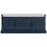 ZNTS Storage Bench with 2 Drawers and 2 Cabinets, Shoe Bench with Removable Cushion for Living Room, 85506854