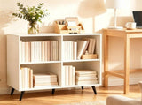 4 Cube Open Storage Bookshelf with 5 Heavy-Duty Metal Elevated Legs, Anti-Tip Wall Anchors Enclosed 46904035