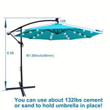 10 ft Outdoor Patio Umbrella Solar Powered LED Lighted Sun Shade Market Waterproof 8 Ribs Umbrella W65642336