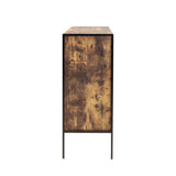 Industrial Style 4 Drawer Dresser,Rustic Brown Wood Storage Dresser Clothes Organizer with Sturdy W141260282