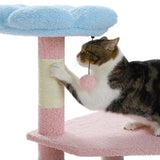 ZNTS Flower Cat Tree47.2" Multi-Level Cat Tower with Sisal Covered Scratching Posts,Cute Cat Condo for 05355028