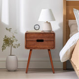 ZNTS Wood Nightstand End Side Table with Drawer & Solid Wood Legs for Living Room, Bedroom 47957440