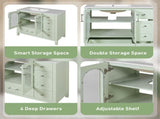 36" Bathroom Cabinet with Waffle Texture Doors, Bathroom Vanity with Four Drawers and Two N710P280025C