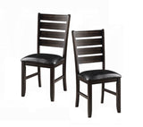 Espresso Finish Contemporary Side Chairs Set of 2 Faux Leather Upholstery Durable Wooden Kitchen B2741P331890