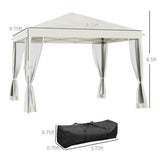 3X3M Pop Up Canopy Party Tent with Netting, Instant Gazebo Ez up Screen House Room with Carry Bag 21673268