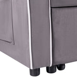 1 multifunctional foldable sofa bed in 3 different lengths, modern sofa, upgraded suede fabric, W1910P268395