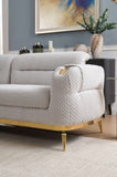 Zoe Modern style Sofa made with wood and Gold accents in Gray G150109334