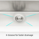 33x22x10"Farmhouse Apron Single Bowl Stainless Steel Kitchen Sink with Workstation W2898P228904