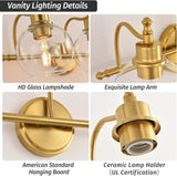 3-Lights Bathroom Vanity Lightings Brushed Gold Modern Vanity Light 22Inch Bathroom Light 95105041
