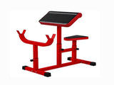 Red 265 LBS Preacher Curl Bench Adjustable Seated Arm Isolated Barbell Dumbbell Bicep Station for 81976510
