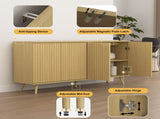 Sideboard Buffet Cabinet with Storage, Long Sideboard Storage Cabinet with 4 Doors, Wood Credenza W409P327407