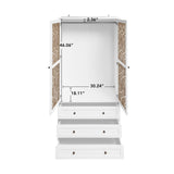 Hollow pattern 2 door 3 drawer wardrobe, the collision of wood color and white, suitable for W688P276738