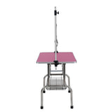 ZNTS 46" Folding Dog Pet Grooming Table Stainless Steel Frame Rubber Mat on Board with Adjustable Arm and 89735766