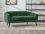 50.2'' Wide Upholstered Chenille Mini Loveseat Accent Couch, Modern Glam Small Settee with Metal W3118P397105