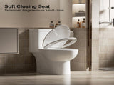1.1/1.6 GPF Tornado Flush One-Piece Toilet with Comfort Chair Seat ADA Height 17",Powerful & Quiet W3192P412959