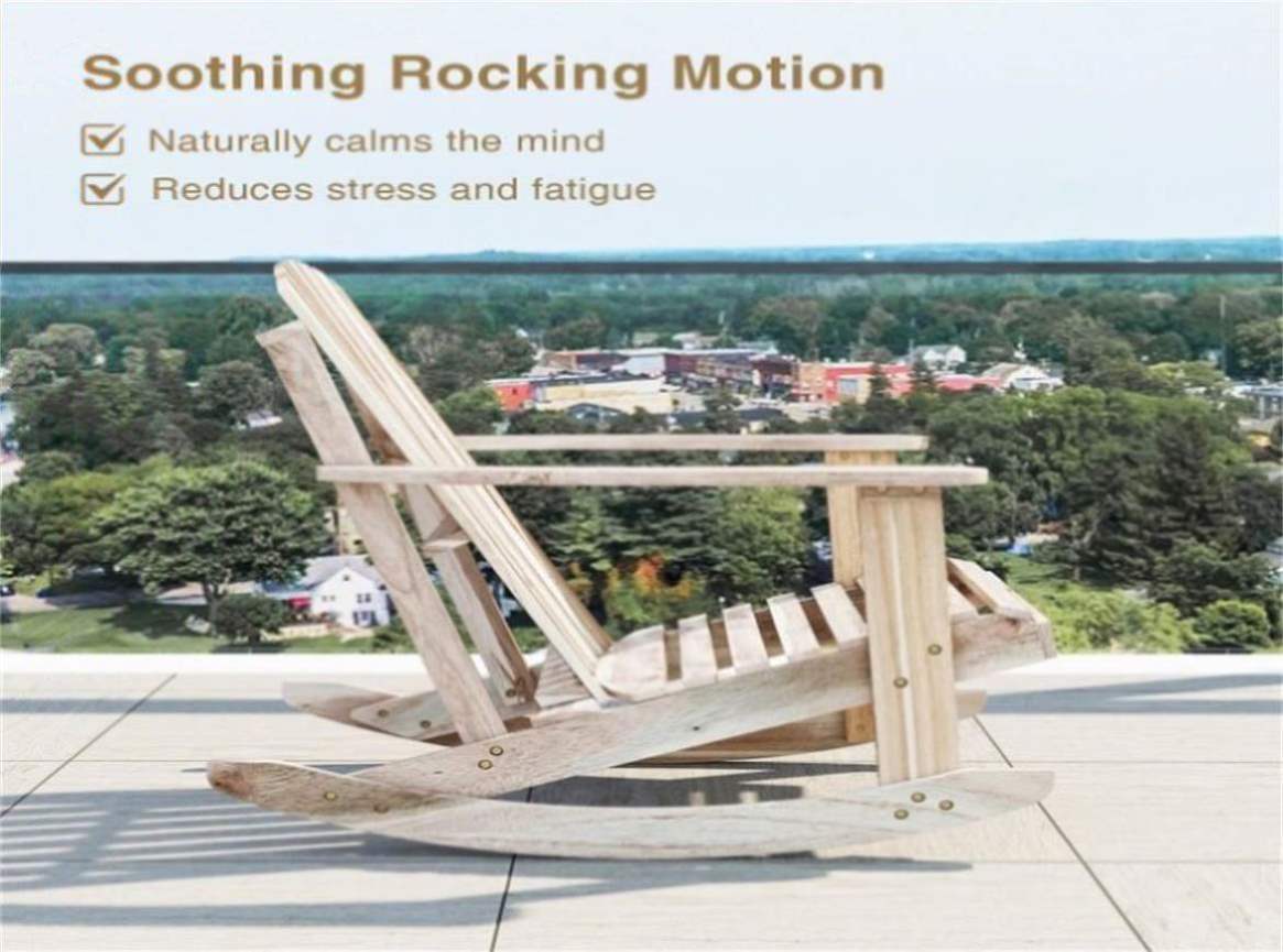 Custom Rocking M High Fanned Back Outdoor Rocker, 4.5