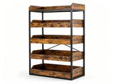 5-Tier Industrial Storage Rack with 4 Drawers, Metal & Engineered Wood Kitchen Pantry Organizer with 70599120
