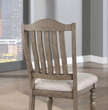 ZNTS Transitional Style 2pcs Side Chairs Antique Gray Solid wood Gray Fabric Dining Room Furniture Chair B011P197295