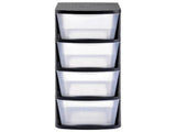 Plastic Storage Tower with 4 Cubby Shelves, Black, up to 60 lbs 58579388