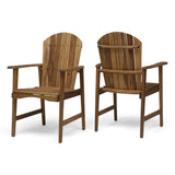 Outdoor Weather Resistant Acacia Wood Adirondack Dining Chairs , Natural Finish 64844.00