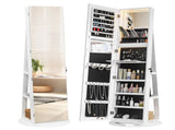 Jewelry Armoire with Full Length 360&deg and Large Capacity Jewelry Organizer Armoire, Lockable 36834598