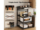 Kitchen Bakers Rack with Power Outlet, 4.6ft Cable, 23.6" Wide with Sturdy X-Shaped Support, 8 77488064