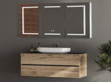 LED Bathroom Wall Cabinet, 3 Door Bathroom Mirror Cabinet, white 13234989