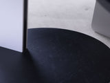 32.68" & 16.93" round coffee table end table sofa table side table set with black OAK veneer surface W2899P405894