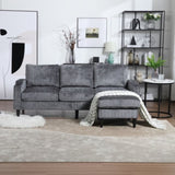 UNITED WE WIN Sofa for three, solid wood frame, Chenille fabric, side pocket, with two cup holders, W1568142738