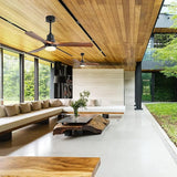 60 inch 3 Solid Wood Blade DC Motor Ceiling Fan Decorate for the Living Room with Light KBS-6005