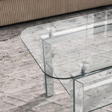 Rectangle Tempered Glass Coffee for Livingroom, Tea for Waiting Room, Modern Side Coffee W1005P261281