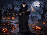 6 FT Life Size Animated Grim Reaper Halloween Prop with Flashing Red Eyes Full Body Wiggle, Sound 98538347