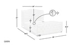 Fontana Wingback Upholstered Platform Bed Frame, Queen, Antique White Polyester B2719P245938