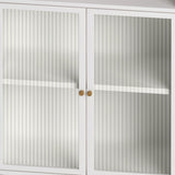 45.28" H Cabinet, Bathroom Floor Cabinet with Glass Door and Shelves, Freestanding Display 45058171