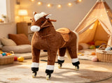 Oversized Kids Ride-On Walking Horse Smooth Rolling Wheels, Soft Plush Huggable Body for Children 55043372
