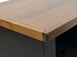 72 inch high 5-shelf Bookcase, No Assembly Required, Black and Whiskey Finish B108P160152
