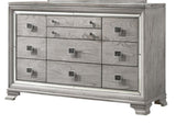 Contemporary 1pc Light Gray Brown Finish 6 Storage Drawer Dresser Jewelry Tray Mirrored Accents B011P216681