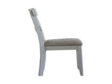 Set of 2 Dining Chairs with Two Tone Gray Upholstered Seat Cushion, Pearl Gray B016P324703