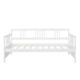 ZNTS Twin Size Daybed Wood Bed with Twin Size Trundle,White WF295030AAK