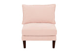 Beautiful Blush Pink Armless Chair Morgan Fabric 1pc Chair Pillow Soft Cushion Wood Legs Living Room B011P278578