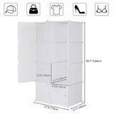 ZNTS 8 Cube Organizer Stackable Plastic Cube Storage Shelves Design Multifunctional Modular Closet 74329266